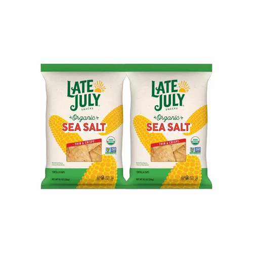 Vista 9 de Late July Patatas de maíz con sal marina orgánica, bolsa de 10.1 Oz