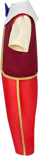 Vista 4 de Disfraz de marioneta para niños, conjunto completo de chaleco con sombrero para disfraces de Halloween