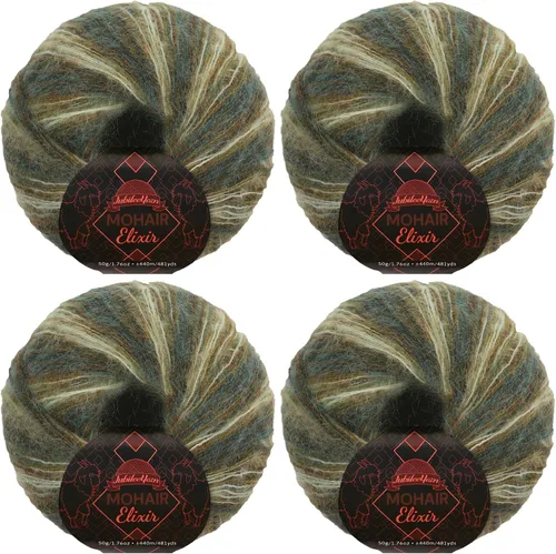 Vista 124 de JubileeYarn Mohair Elixir Yarn - 50g/Skein Baby Wool Blend - Cosmopolitan - 1 Skein