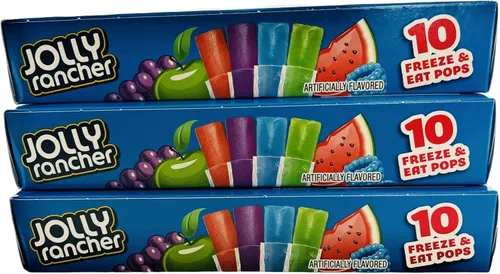 Vista 4 de Jolly Rancher Freezer Pops, sandía, manzana verde, uva, frambuesa azul, 10 unidades (paquete de 3)