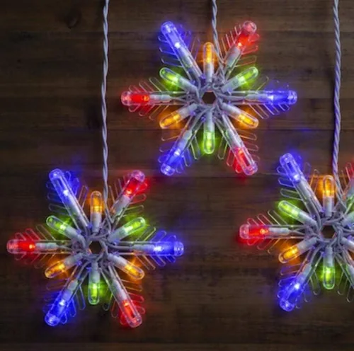 Vista 2 de GE Color Choice 8 unidades de mini copos de nieve LED multifunción que cambian