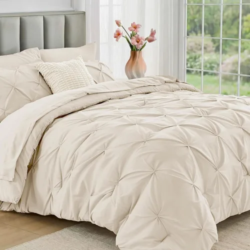 Vista 23 de JOLLYVOGUE Juego de edredón tamaño individual de 5 piezas – Juego de ropa de cama tamaño individual en una bolsa para todas las estaciones