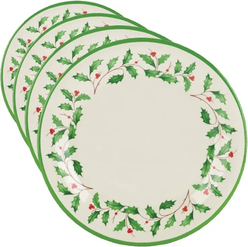 Vista 10 de Lenox 863669 Holiday - Juego de platos llanos de melamina de 4 piezas, vajilla navideña, alojamiento
