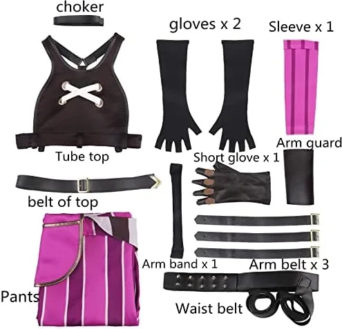 Vista 6 de LiuzilaiST Disfraz de cosplay para mujer, uniforme de Halloween, juego de rol, conjunto completo con accesorios