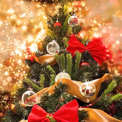 Vista 8 de 8 piezas Adornos de Bolas Transparentes de Plástico Rellenables para DIY - Adornos de Bolas de Navidad, 3.15 Pulgadas Tapa Desmontable Transparente
