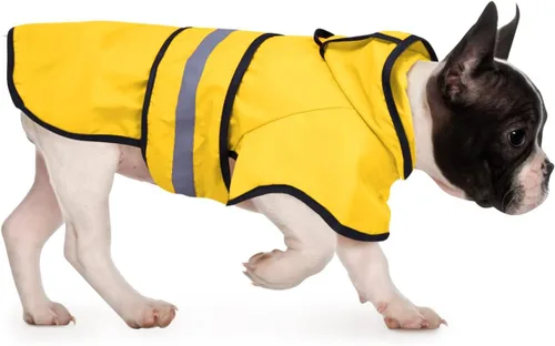Vista 17 de HDE - Impermeable protector con capucha para perros y cachorros, tallas de la S a la XL (diseño de patos de goma, talla S)