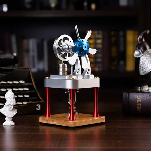 Vista 3 de Sunnytech Aire caliente Stirling Motor Modelo Ciencia Física Juguete Home Office Escritorio Decoración Kit M16-CF