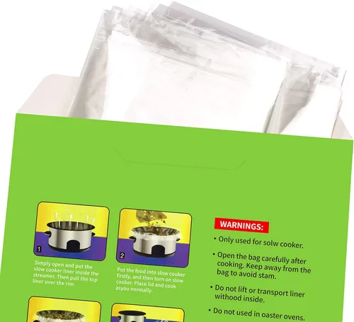 Vista 2 de ECOOPTS Bolsas de cocina desechables para olla de cocción lenta, forros para ollas de gran tamaño para ollas de 4 a 8.5 cuartos de galón, adecuadas