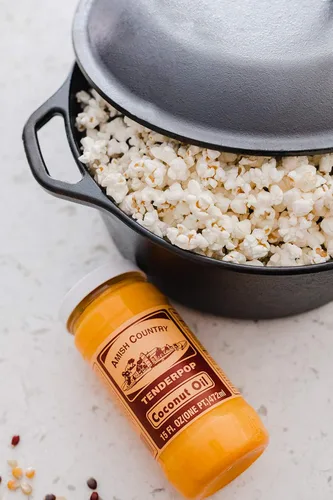 Vista 7 de Amish Country Popcorn Aceite de coco - 15 oz Anticuado, sin OMG y sin gluten