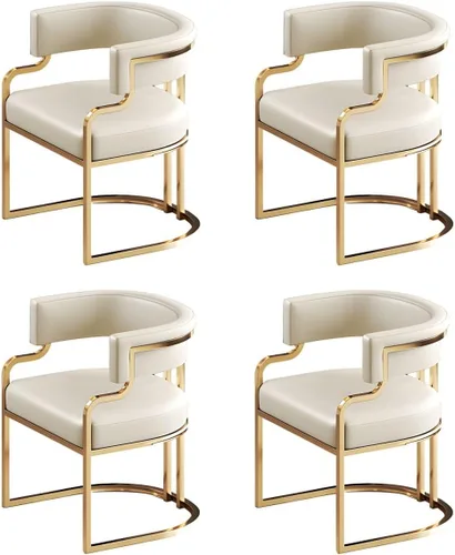 Vista 58 de Sillas de comedor de cocina para interiores, silla lateral tapizada para el hogar, silla con brazo de respaldo bajo, silla de comedor con piel
