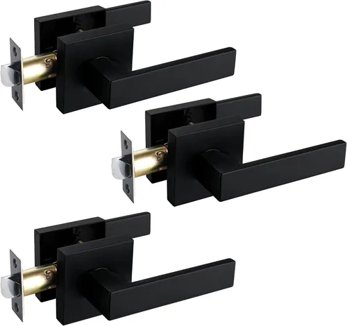 Vista 14 de NEWBANG Manija de palanca de puerta sólida con acabado negro mate