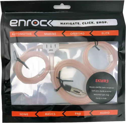 Vista 2 de Enrock EKMR3 Marine Soft Wire Antena de radio AM/FM Cable flexible de 22 pulgadas con extensión de cable de 31 pulgadas