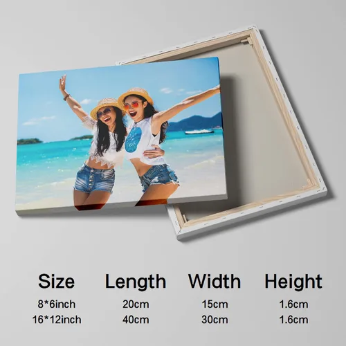Vista 3 de Chexin Impresiones en lienzo personalizadas con tus fotos, imágenes personalizadas personalizadas para familia, boda, festival, mascota, póster, 8 x