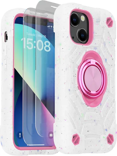 Vista 15 de KCJ Funda para iPhone SE 2022/2020, iPhone 8/7/6/6S, con [2×Protectores de Pantalla][Soporte de Anillo] Silicona Suave+PC Duro Protección Completa