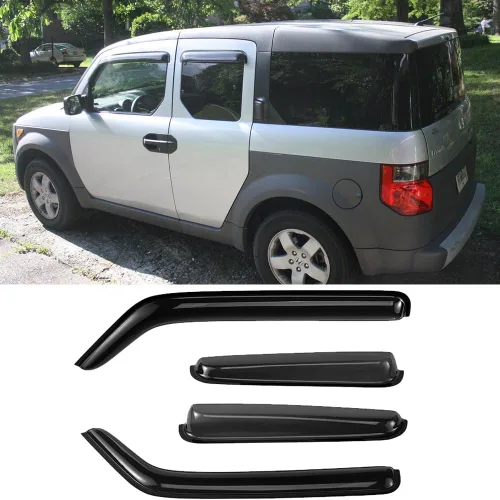 Vista 11 de Defletor de ventilación de ventana lateral compatible con Honda CR-V 2002-2006, 4 piezas de protectores de lluvia para el sol, color humo oscuro