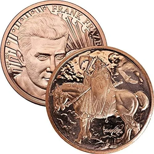 Vista 4 de Jig Pro Shop Frank Frazetta Series 1 oz .999 Medallón de cobre puro