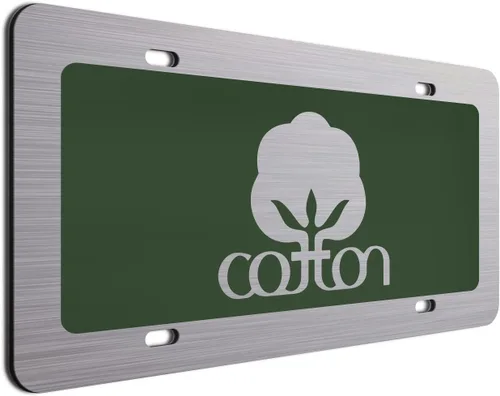 Vista 8 de Placa de matrícula decorativa de algodón blanco - 6"x12" de aluminio cepillado, etiqueta novedosa para exhibición en parachoques delantero