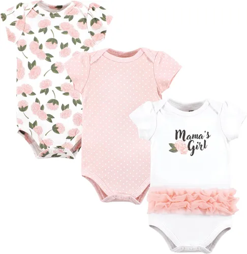 Vista 353 de Hudson Baby baby-girls Cotton Bodysuits 3-pack