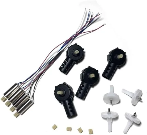 Vista 18 de Ajuste para K3 E99 y K3 Pro Rc Drone Quadrotor Piezas de repuesto Motores Base de Motor Hélices Cuchillas Marco Engranajes Brazo Kit de accesorios