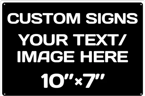Vista 44 de Letreros metálicos personalizados de aluminio resistentes a la intemperie, texto e imagen personalizados, varios tamaños, peligro, jardín, puerta