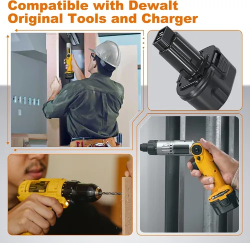 Vista 7 de Shentec Paquete de 2 baterías de 4000 mAh 7.2 V compatibles con Dewalt DW9057 DE9057