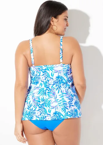 Vista 2 de Swimsuits For All Top tankini con aros de imitación para mujer