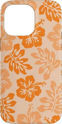 Vista 21 de Orange Hibiscus Y2K Tropical Floral Hawaiian Flowers Pattern Case for iPhone 17