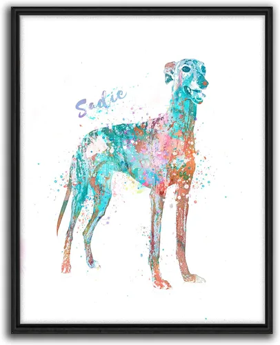 Vista 27 de Personal-Prints Regalo de arte personalizado para pared de perro, impresión artística moderna personalizada única de estilo acuarela La raza