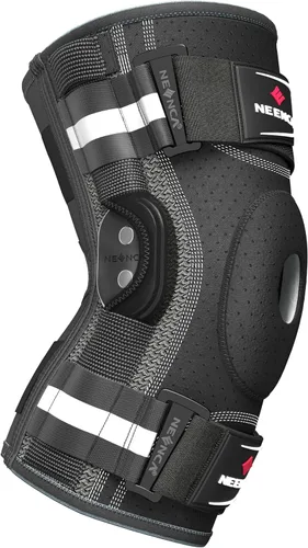 Vista 8 de NEENCA Rodillera profesional para dolor de rodilla, soporte de rodilla con bisagras con estabilizadores laterales duales removibles, fuerte