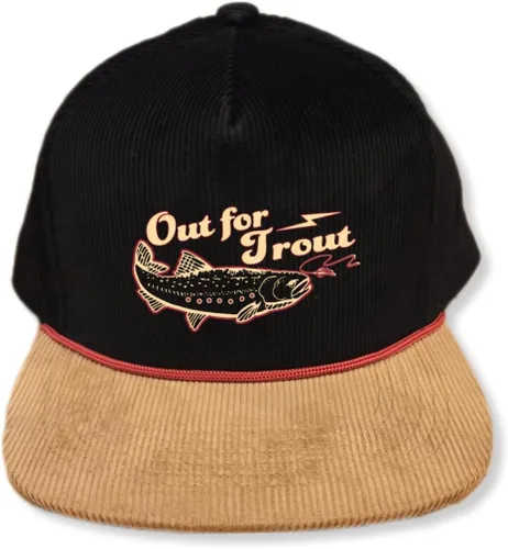 Vista 12 de ThatsRad Out for Trout Corduroy Snapback Sombrero Gorra Pesca con Mosca Pescador