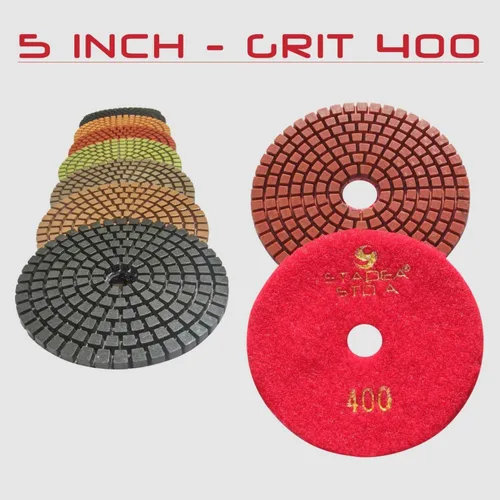 Vista 5 de Juego de discos pulidores de 5 pulgadas y diamante húmedo de grado prémium para pulir concreto