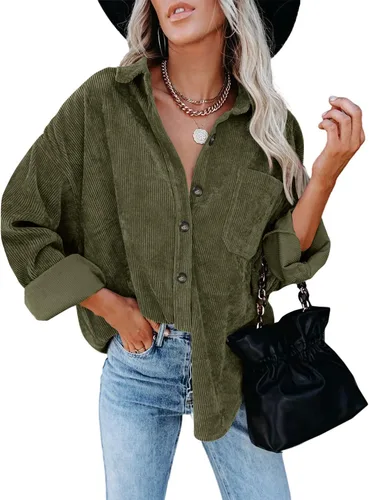 Vista 154 de ZOLUCKY Chaqueta de manga larga con botones para mujer, talla grande, blusas