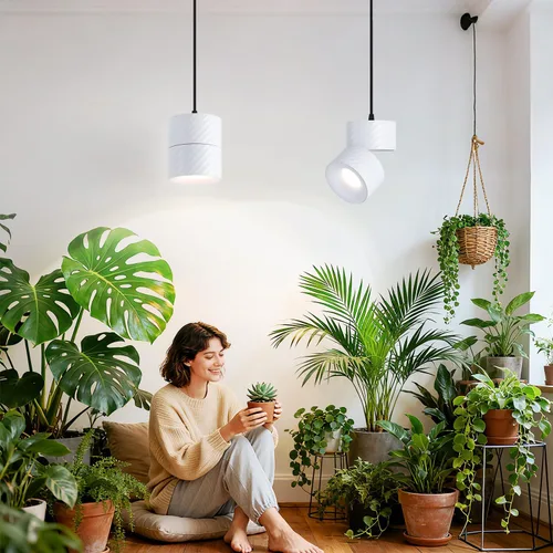 Vista 8 de Luz colgante de crecimiento de plantas de interior, luz colgante de plantas de espectro completo, ángulo ajustable, adecuada para iluminación