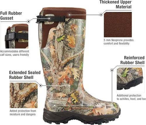 Vista 3 de Hisea Apollo Basic - Botas de caza para hombre, impermeables, aisladas, de goma, botas de lluvia, de neopreno
