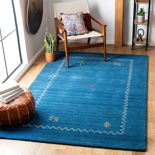 Vista 9 de SAFAVIEH Himalaya Collection - Alfombra de pasillo, 2 pies 3 pulgadas x 6 pies, color azul, lana hecha a mano, ideal para zonas de alto tráfico