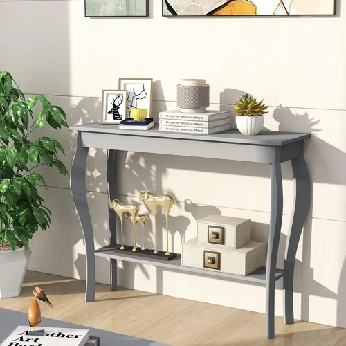 Vista 9 de ChooChoo Mesa consola estrecha, mesa de sofá elegante y decorativa, mesa de entrada, 39.3 pulgadas, color negro