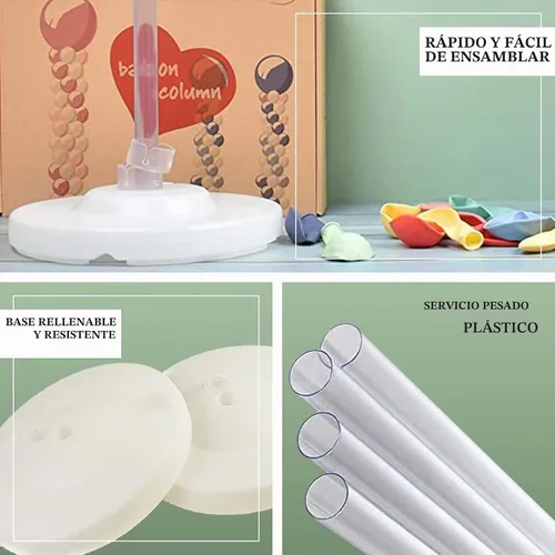 Vista 4 de Efavormart - Juego de 2 columnas de globos de 8 pies para decoración de bodas, cumpleaños y graduaciones, decoración profesional de pie grande