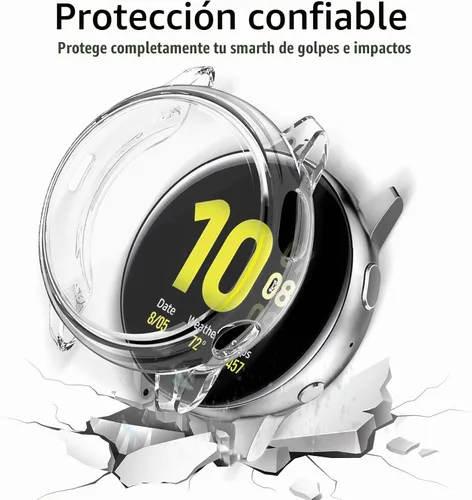 Vista 5 de Amzpas [Paquete de 4] Funda protectora de pantalla compatible con Samsung Galaxy Watch Active 2 de 1.575 pulgadas, cubierta completa de TPU suave