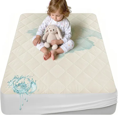 Vista 10 de Protector de colchón 100% impermeable superior y lateral, protectores de colchón orgánicos transpirables, protectores de colchón individuales