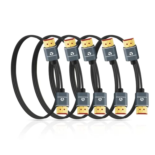 Vista 9 de Thsucords Cables HDMI ultra finos 8K 4K de 1.6 pies, delgado y flexible, suave de alta velocidad, cable HDMI 2.1 compatible con 4K @120Hz 8K @60Hz
