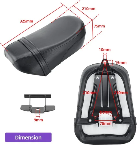 Vista 5 de Kit de estriberas y asiento de pasajero para Kawasaki Vulcan 650 VN650 2015-2025
