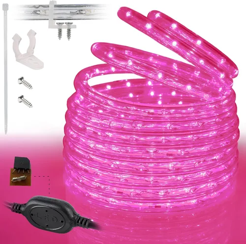 Vista 18 de Cuerda de luces LED de color blanco cálido de 10 pies, conectable al aire libre, permanente, impermeable, iluminación exterior, funda de PVC