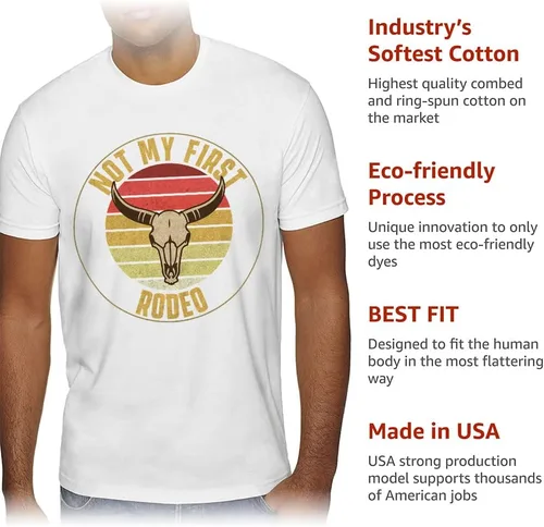 Vista 5 de Not My First Rodeo - Camiseta de ante - Bull Skull - Camiseta de gamuza vaquera