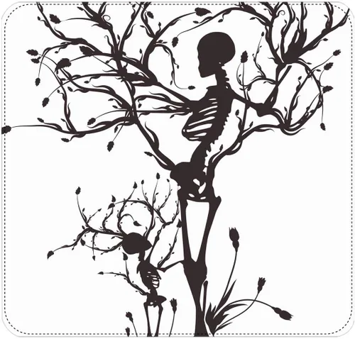 Vista 2 de InterestPrint Árbol de la vida, cartera de mano con diseño de calavera con tarjetero y correa de muñeca con bolsillo para efectivo, Diseño 03
