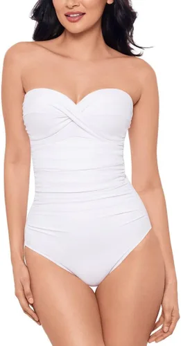 Vista 12 de Miraclesuit Traje de baño para mujer Rock Solid Madrid Bandeau Underwire Correa desmontable Traje de baño de una pieza