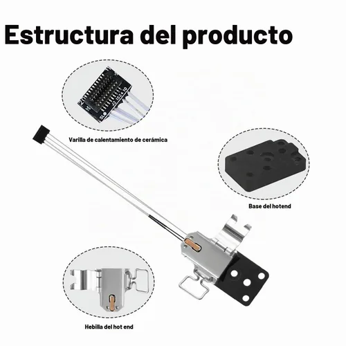 Vista 6 de A1/A1 Mini Hotend Calefacción Kit Componente con Calentador de Cerámica