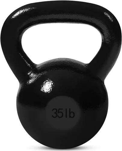 Vista 9 de JFIT Cast Iron Kettlebell – Single Weight, Flat Bottom, Polished Handle Men & Women CrossFit, Cardio & Strength Training