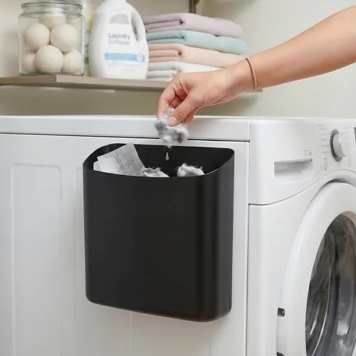 Vista 8 de MONJITA Contenedor de pelusa para lavandería, bote de basura magnético para secadora, soporte moderno para pelusas, caja de pelusa para organización