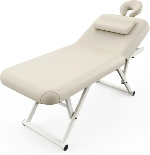 Vista 8 de pouseayar Mesa de masaje ajustable con almohada facial y reposacabezas, resistente y sólida, silenciosa y fácil de ajustar para mesa de tratamiento