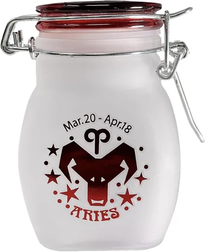 Vista 12 de Frasco de Almacenamiento de Vidrio Hermético a Prueba de Olores del Signo del Zodiaco, Cuarto de Onza (125ml), 3.25'' (Signo Astrológico de Acuario)